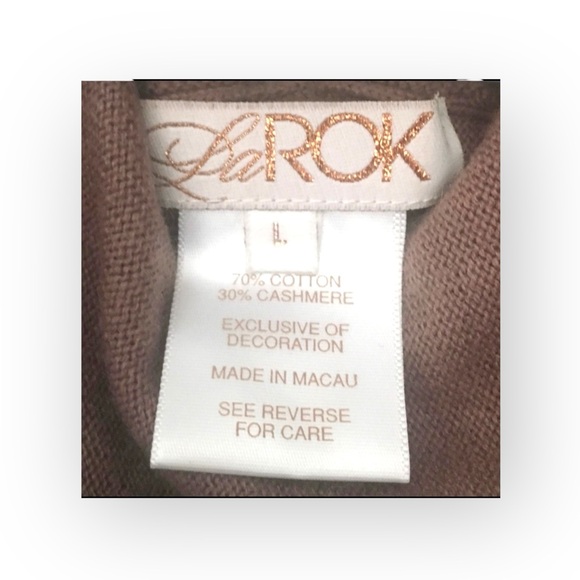 new LaRok ༄ Cashmere Waterfall Sweater Hoodie ༄ Warm Cocoa Brown Stripes ༄ L - Picture 4 of 16